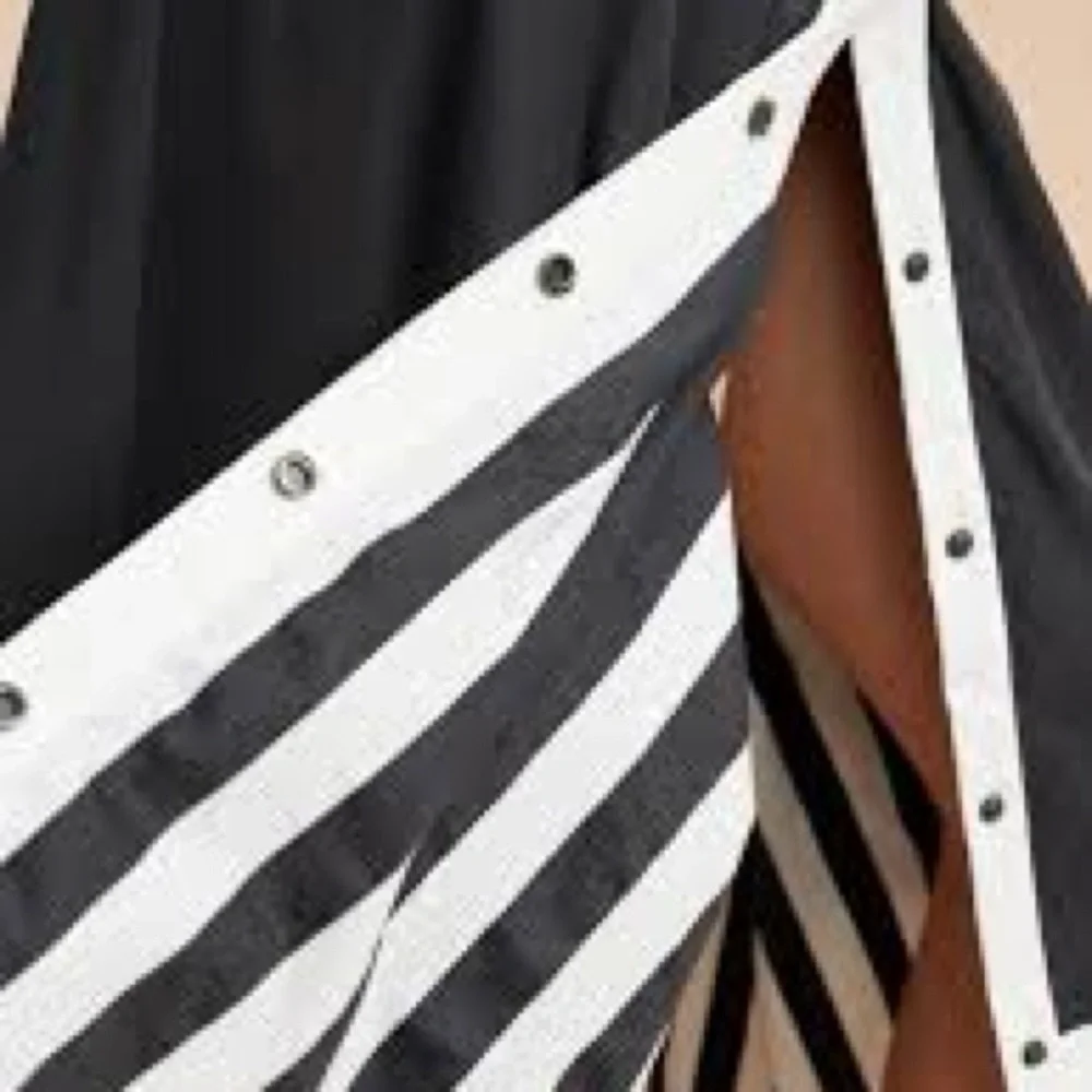 La Ligne Bardot Black & White Striped Midi Dress Size 8 - Picture 10 of 10